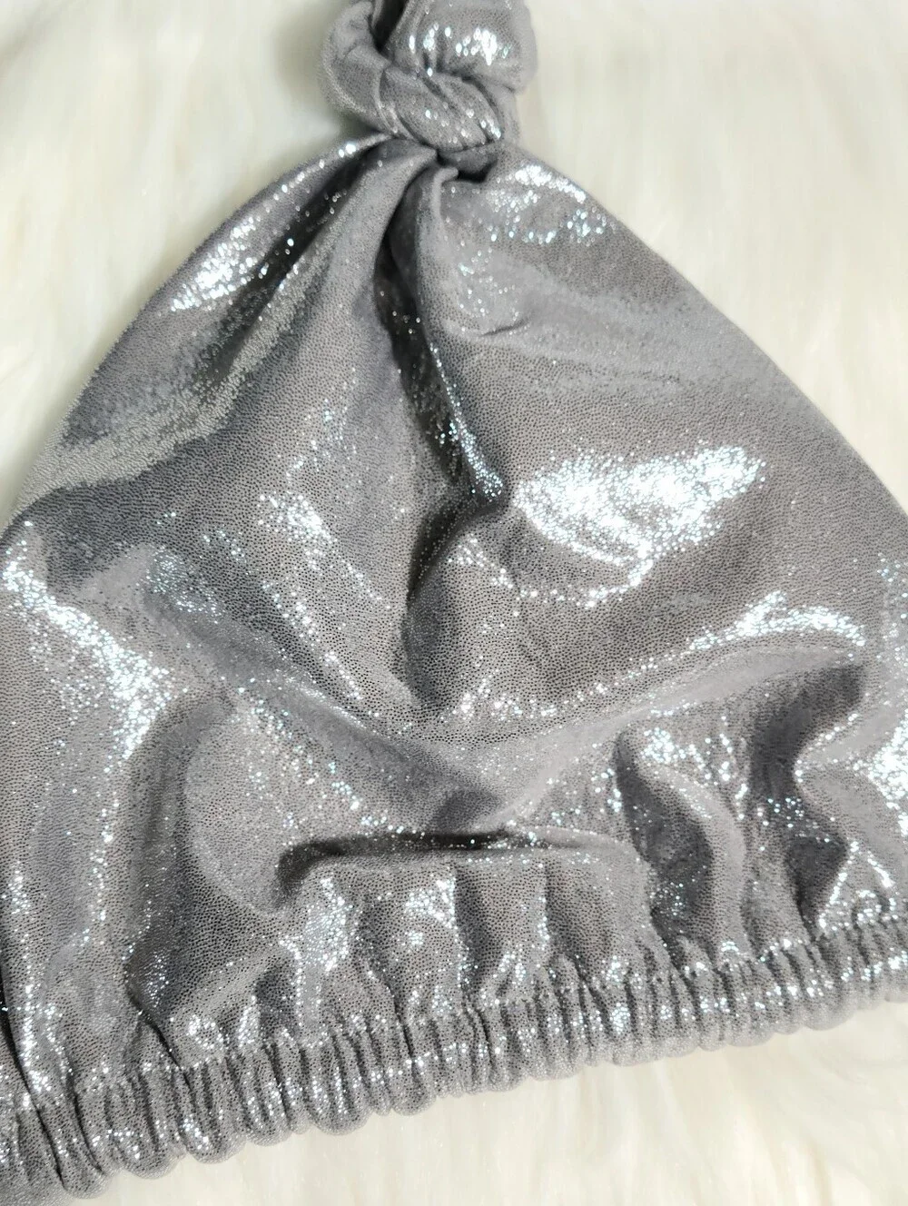 SKIMS Liquid Shine Swim Micro Triangle Top Grey Smoke Women Medium NEW